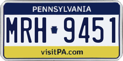 PA license plate MRH9451