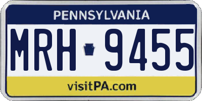 PA license plate MRH9455