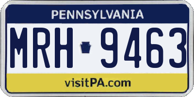PA license plate MRH9463