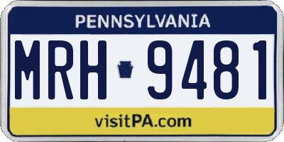 PA license plate MRH9481