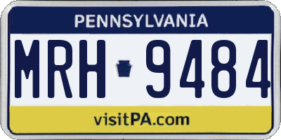 PA license plate MRH9484