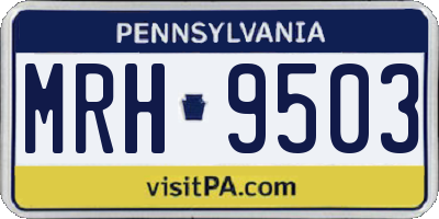 PA license plate MRH9503