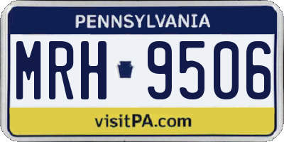 PA license plate MRH9506