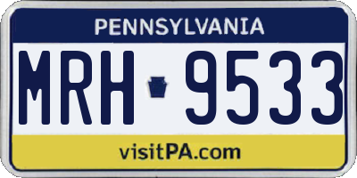 PA license plate MRH9533