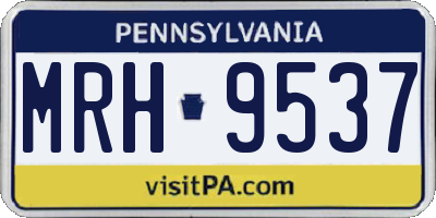 PA license plate MRH9537