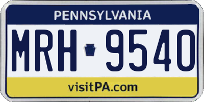 PA license plate MRH9540