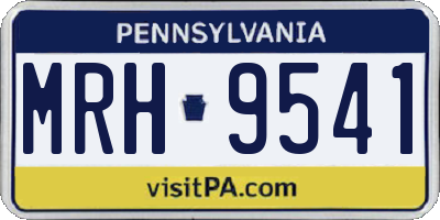 PA license plate MRH9541