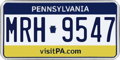 PA license plate MRH9547