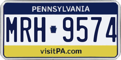 PA license plate MRH9574