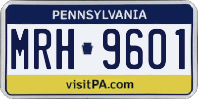 PA license plate MRH9601