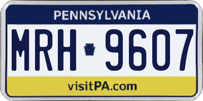 PA license plate MRH9607