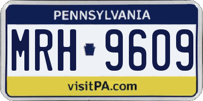 PA license plate MRH9609
