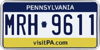 PA license plate MRH9611