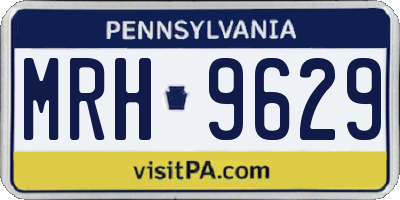 PA license plate MRH9629