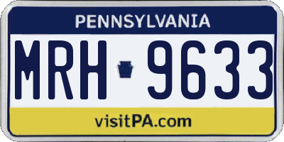 PA license plate MRH9633