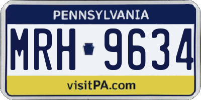 PA license plate MRH9634