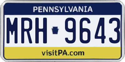 PA license plate MRH9643
