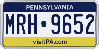 PA license plate MRH9652