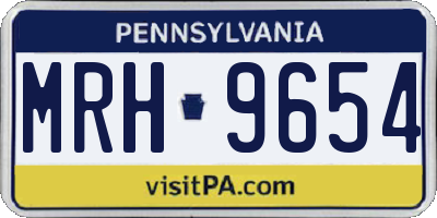 PA license plate MRH9654