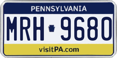 PA license plate MRH9680