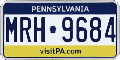 PA license plate MRH9684