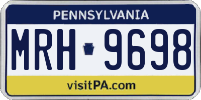 PA license plate MRH9698