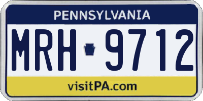 PA license plate MRH9712