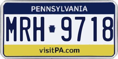 PA license plate MRH9718