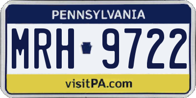 PA license plate MRH9722