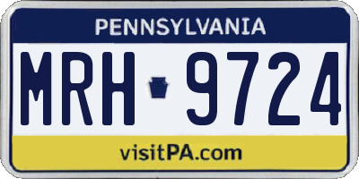 PA license plate MRH9724