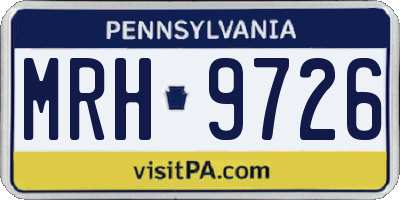 PA license plate MRH9726