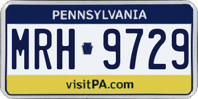 PA license plate MRH9729