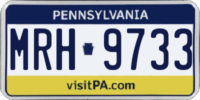 PA license plate MRH9733