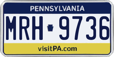 PA license plate MRH9736