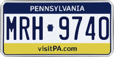 PA license plate MRH9740
