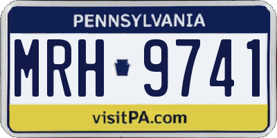 PA license plate MRH9741
