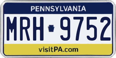 PA license plate MRH9752