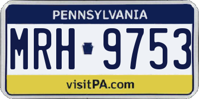 PA license plate MRH9753