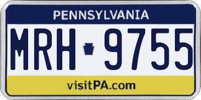 PA license plate MRH9755