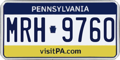 PA license plate MRH9760