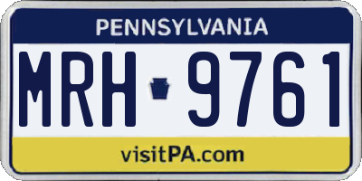 PA license plate MRH9761