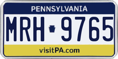 PA license plate MRH9765