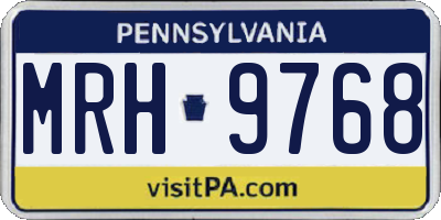 PA license plate MRH9768