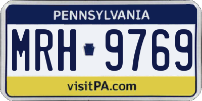 PA license plate MRH9769