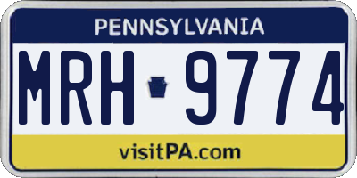 PA license plate MRH9774
