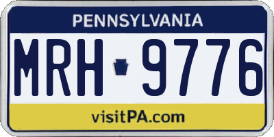 PA license plate MRH9776