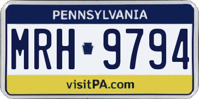 PA license plate MRH9794