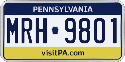 PA license plate MRH9801