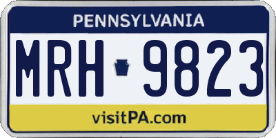 PA license plate MRH9823