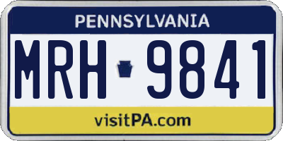 PA license plate MRH9841